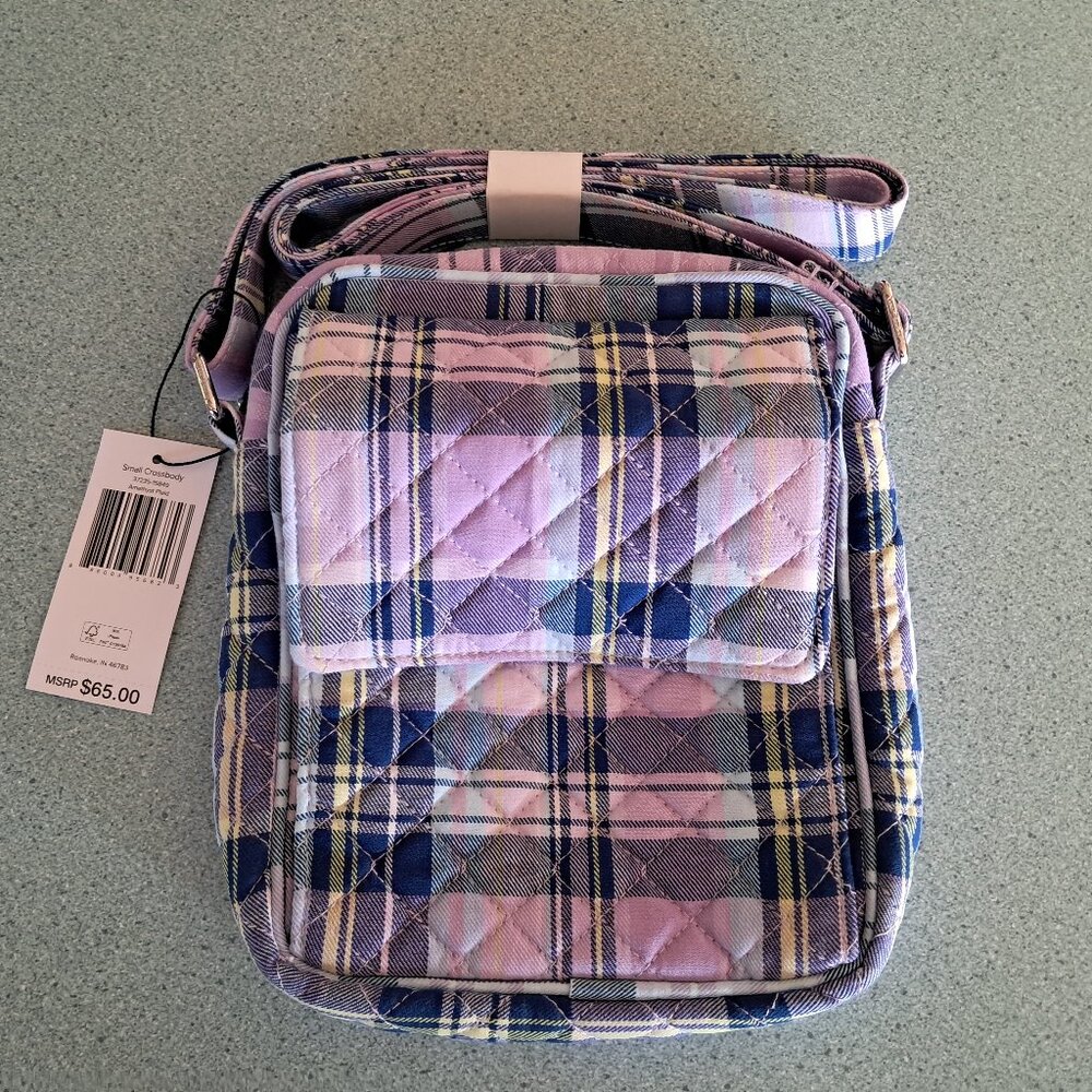 Vera Bradley Small Crossbody in Amethyst Plaid